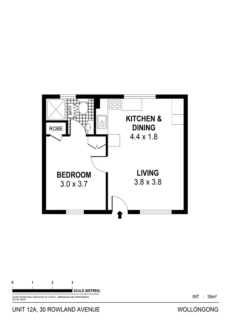 Floorplan of Homely unit listing, 12A/30 Rowland Avenue, Wollongong NSW 2500