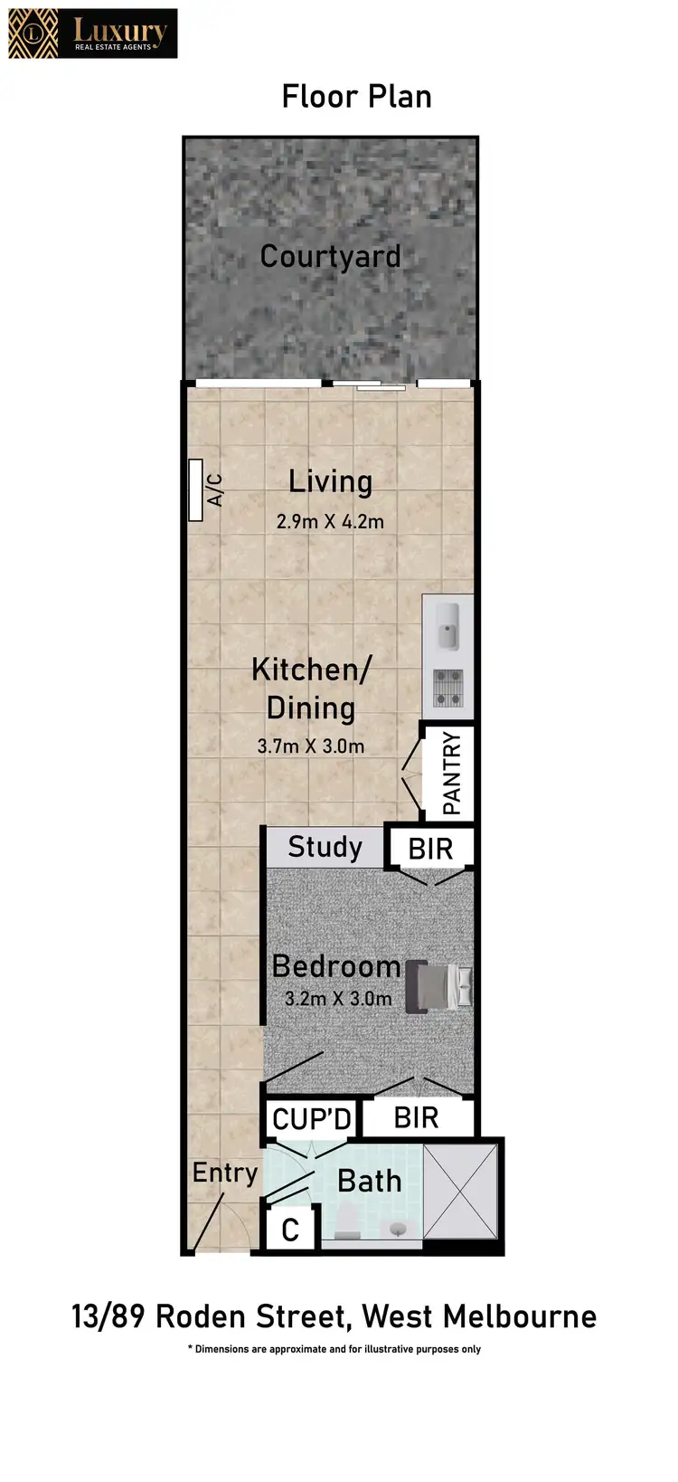 Floorplan of Homely apartment listing, 13/89 Roden St, West Melbourne VIC 3003