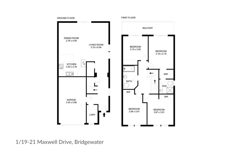 Floorplan of Homely townhouse listing, 1/19-21 Maxwell Drive, Bridgewater TAS 7030
