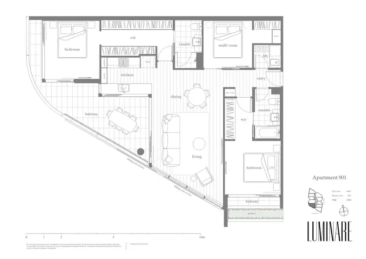 Floorplan of Homely apartment listing, 901/20 Festival Place, Newstead QLD 4006
