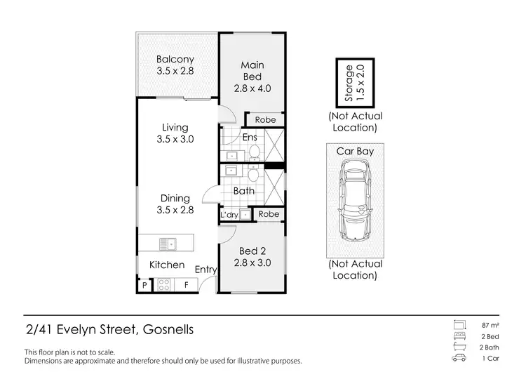 Floorplan of Homely apartment listing, 2/41 Evelyn Street, Gosnells WA 6110