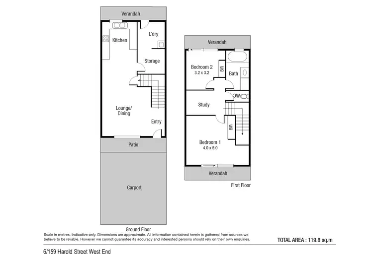 Floorplan of Homely townhouse listing, 6/159 Harold Street, West End QLD 4810