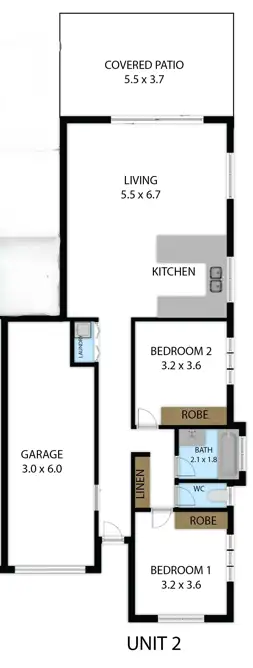Floorplan of Homely unit listing, 2/8 Second Avenue, Railway Estate QLD 4810