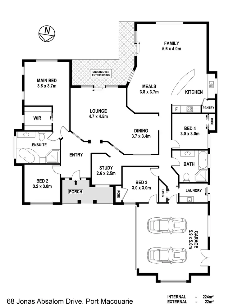 Floorplan of Homely house listing, 68 Jonas Absalom Drive, Port Macquarie NSW 2444
