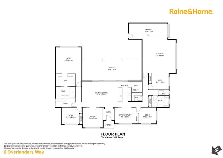 Floorplan of Homely house listing, 6 Overlanders Way, Tamworth NSW 2340