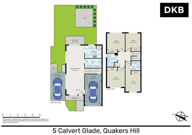 Floorplan of Homely townhouse listing, 5 Calvert Glade, Quakers Hill NSW 2763