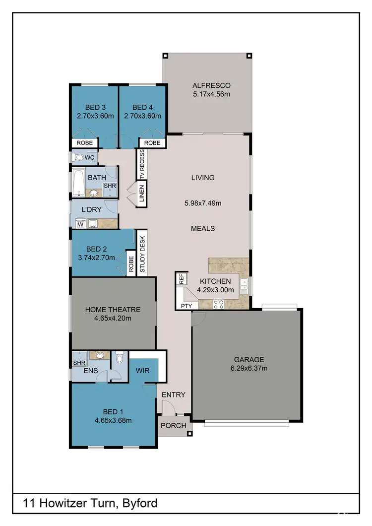 Floorplan of Homely house listing, 11 Howitzer Turn, Byford WA 6122