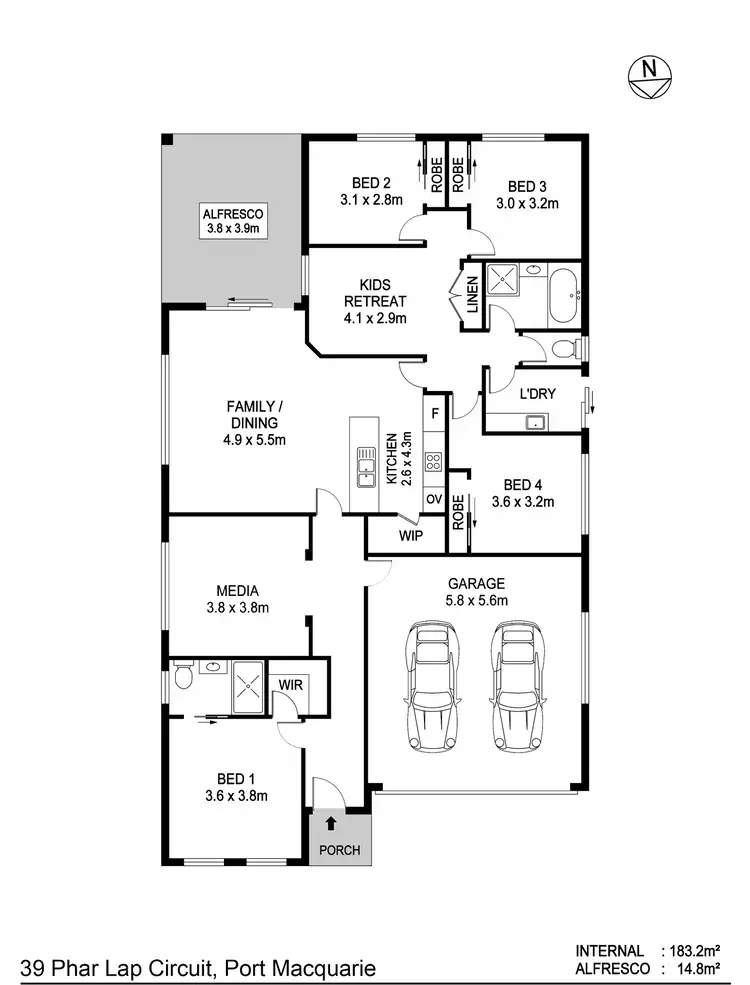 Floorplan of Homely house listing, 39 Phar Lap Circuit, Port Macquarie NSW 2444