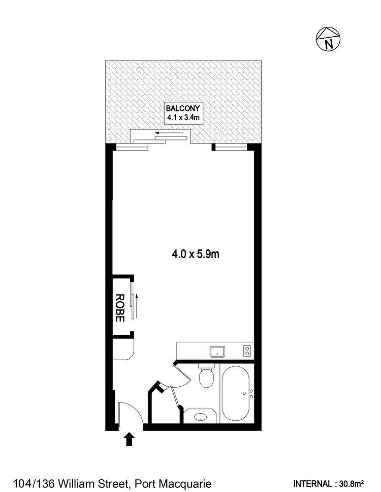 Floorplan of Homely unit listing, 104/136 William Street, Port Macquarie NSW 2444