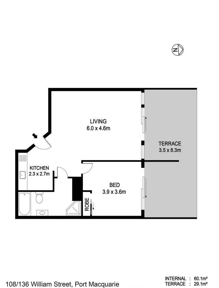 Floorplan of Homely unit listing, 108/136 William Street, Port Macquarie NSW 2444