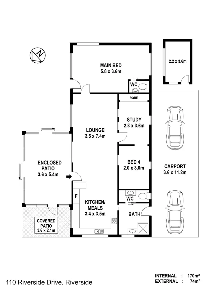 Floorplan of Homely other listing, 110 Riverside Drive, Riverside NSW 2444