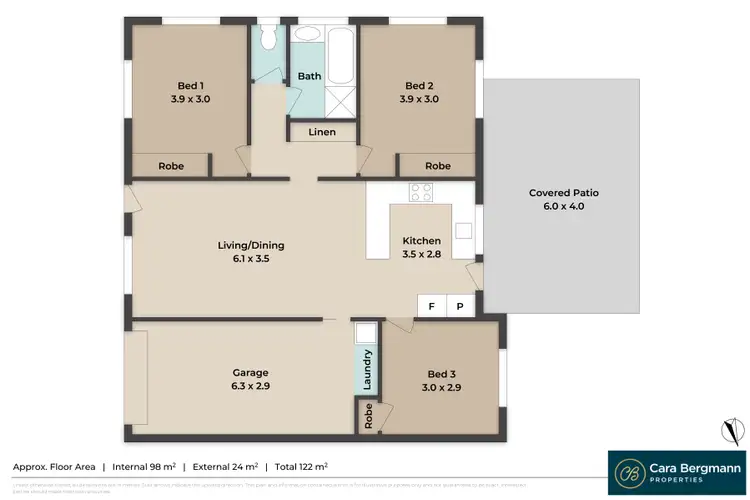 Floorplan of Homely semi-detached listing, 1/9 Kylie Street, Caboolture South QLD 4510