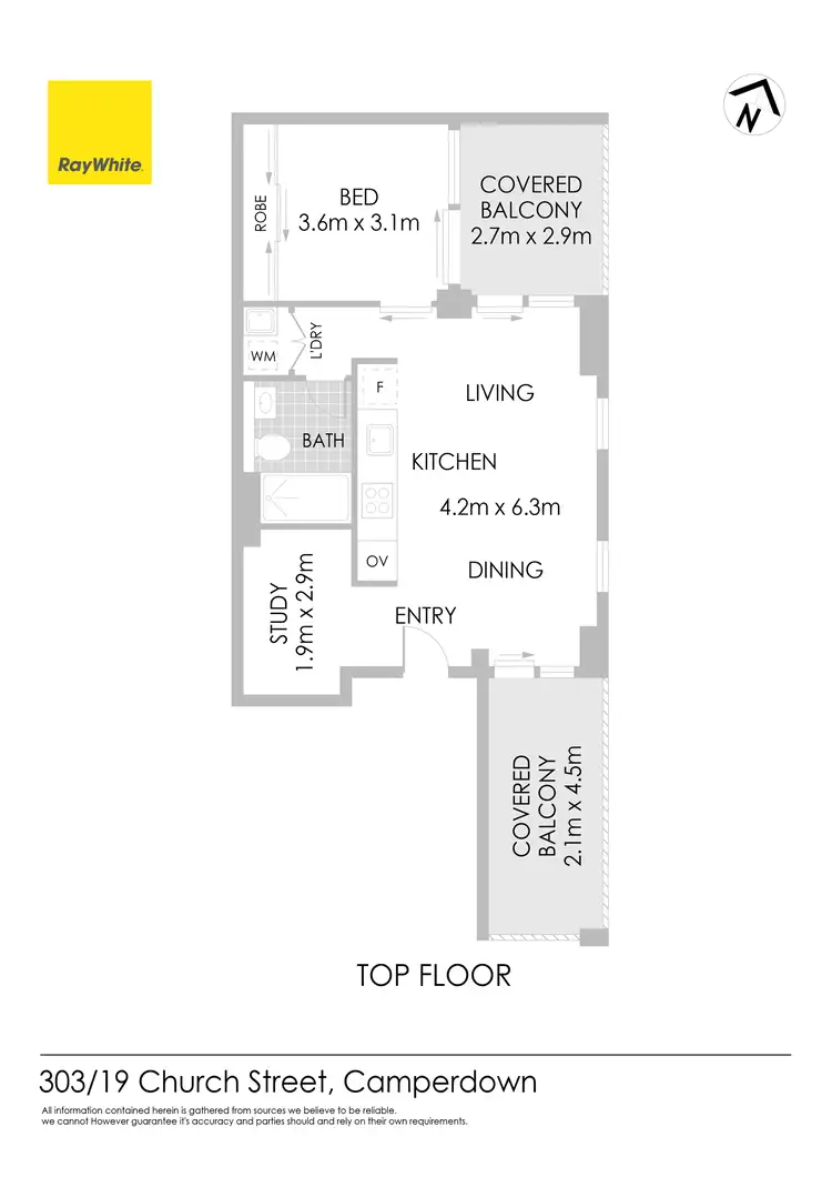 Floorplan of Homely apartment listing, 303/19 Church Street, Camperdown NSW 2050