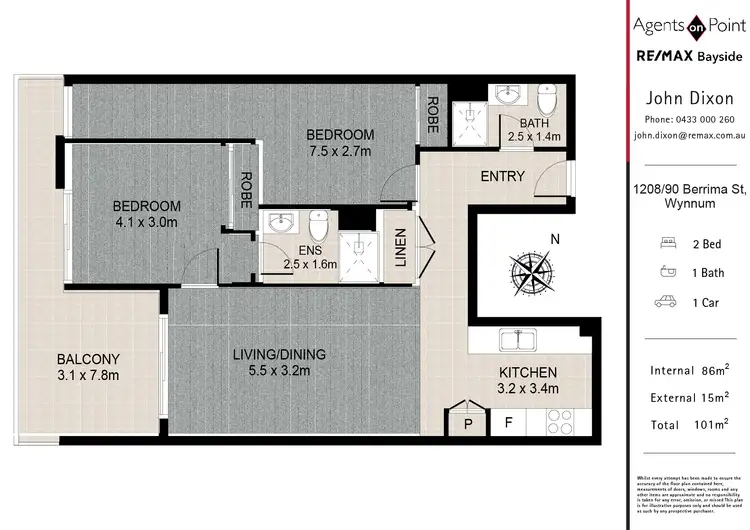 Floorplan of Homely apartment listing, 1208/90 Berrima Street, Wynnum QLD 4178
