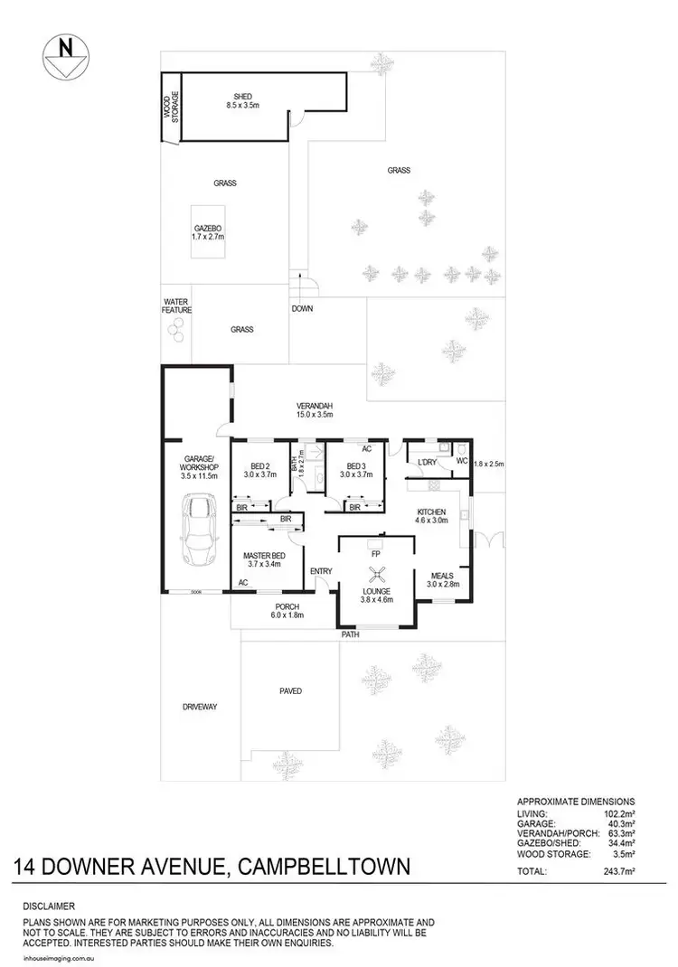 Floorplan of Homely house listing, 14 Downer Avenue, Campbelltown SA 5074