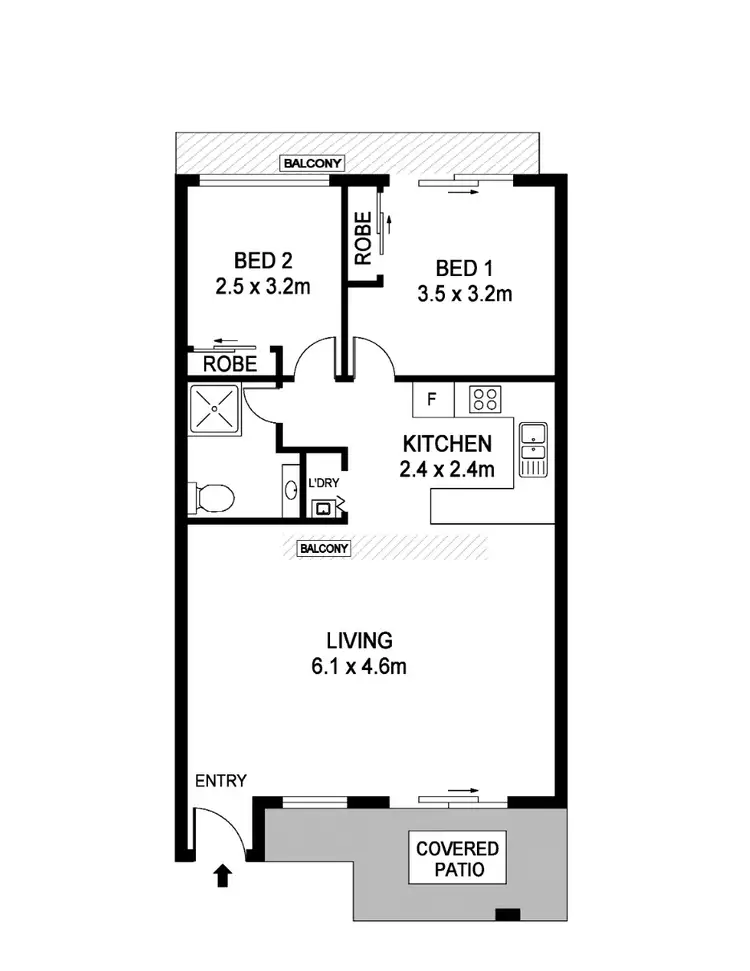 Floorplan of Homely unit listing, 307/37 Pacific Drive, Port Macquarie NSW 2444