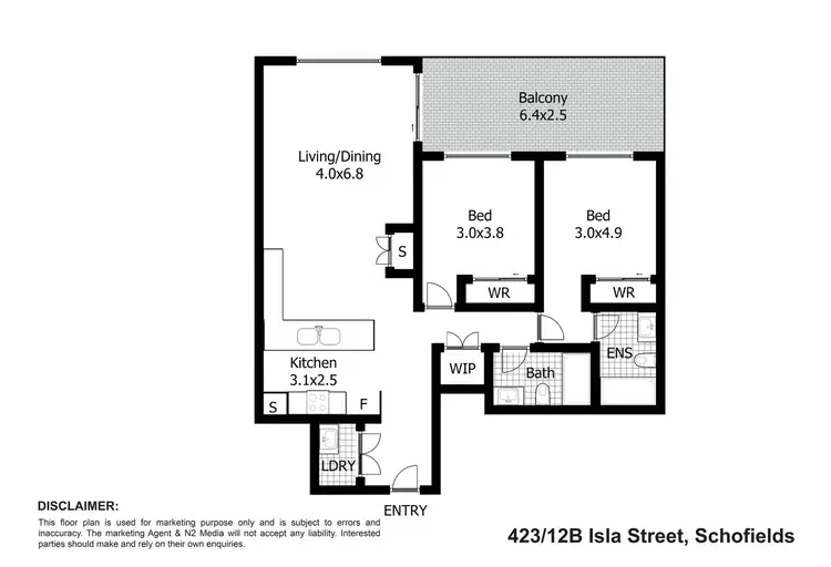Floorplan of Homely apartment listing, 423/12B Isla Street, Schofields NSW 2762
