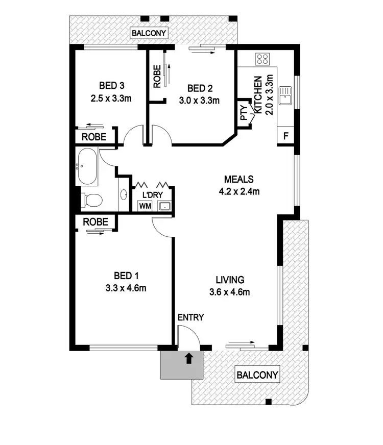 Floorplan of Homely house listing, 213/37 Pacific Drive, Port Macquarie NSW 2444