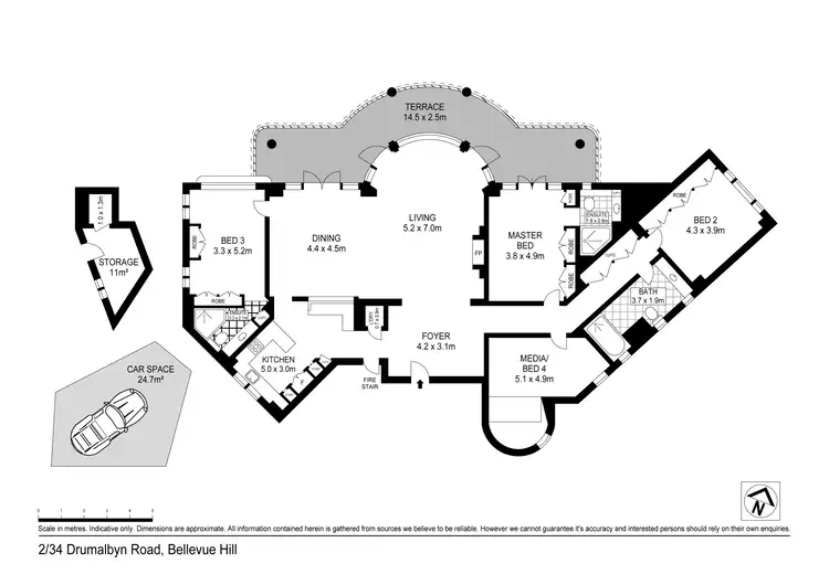 Floorplan of Homely apartment listing, 2/34 Drumalbyn Road, Bellevue Hill NSW 2023