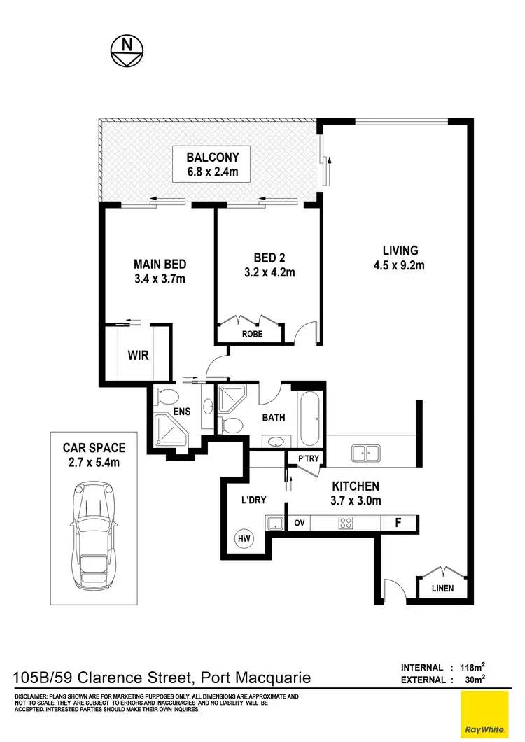 Floorplan of Homely apartment listing, 105b/59 Clarence Street, Port Macquarie NSW 2444