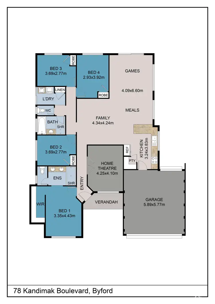 Floorplan of Homely house listing, 78 Kandimak Boulevard, Byford WA 6122