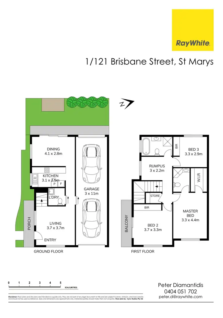 Floorplan of Homely townhouse listing, 1/121 Brisbane Street, St Marys NSW 2760