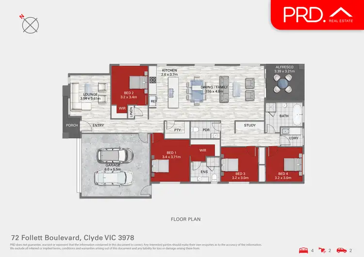 Floorplan of Homely house listing, 72 Follett Boulevard, Clyde VIC 3978