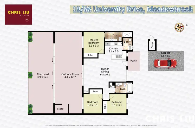 Floorplan of Homely unit listing, 19/66 University Drive, Meadowbrook QLD 4131