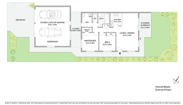 Floorplan of Homely semi-detached listing, 2/5 Caldwell Street, Golden Beach QLD 4551