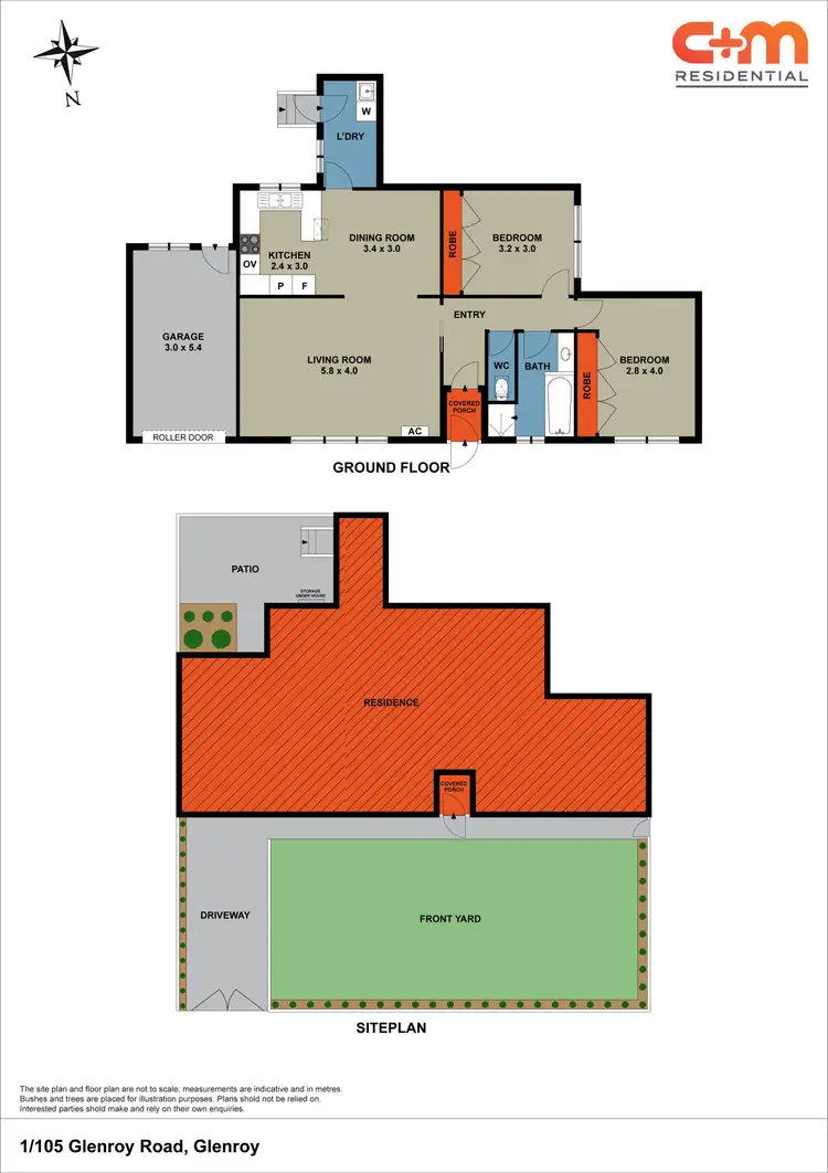 Floorplan of Homely townhouse listing, 1/105 Glenroy Road, Glenroy VIC 3046