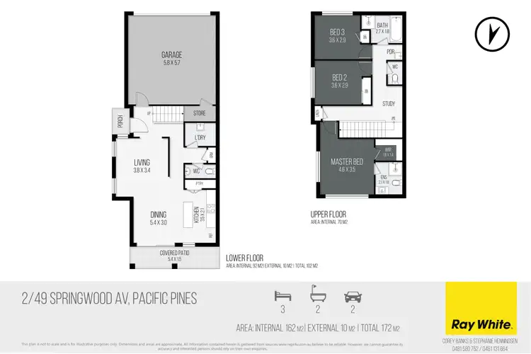 Floorplan of Homely semi-detached listing, 2/49 Springwood Avenue, Pacific Pines QLD 4211