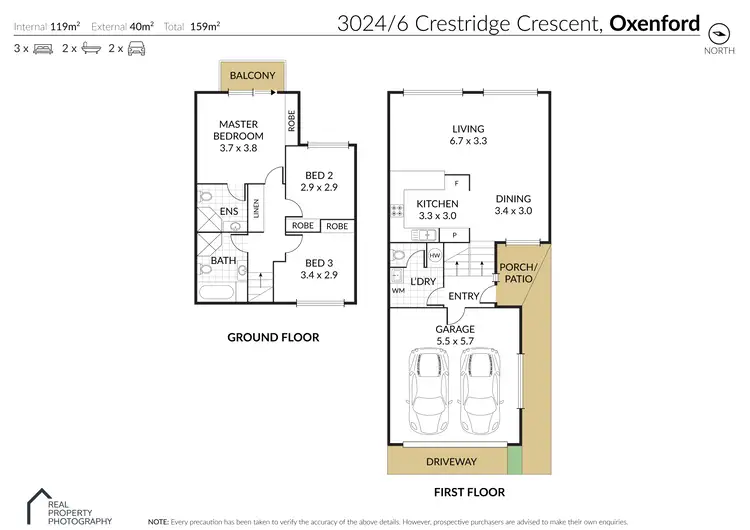 Floorplan of Homely townhouse listing, 3024/6 Crestridge Crescent, Oxenford QLD 4210
