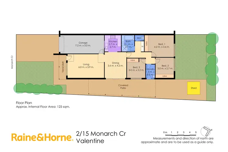 Floorplan of Homely semi-detached listing, 2/15 Monarch Crescent, Valentine NSW 2280