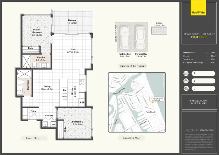 Floorplan of Homely apartment listing, 905/3 Twenty Third Ave, Palm Beach QLD 4221