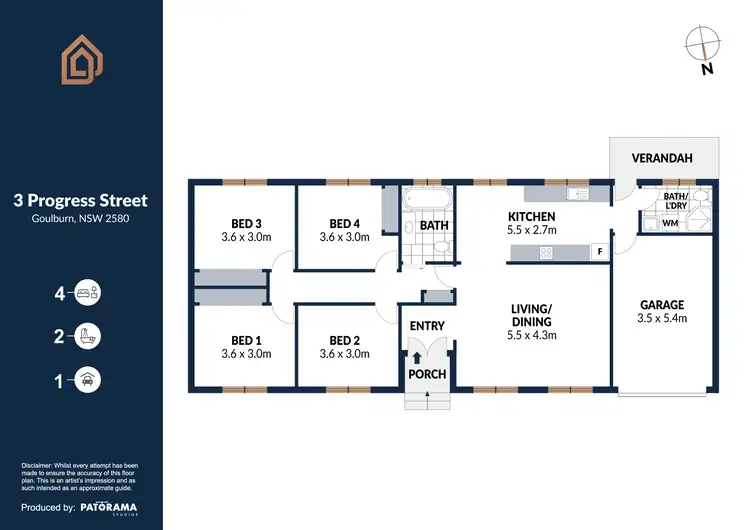 Floorplan of Homely house listing, 3 Progress street, Goulburn NSW 2580