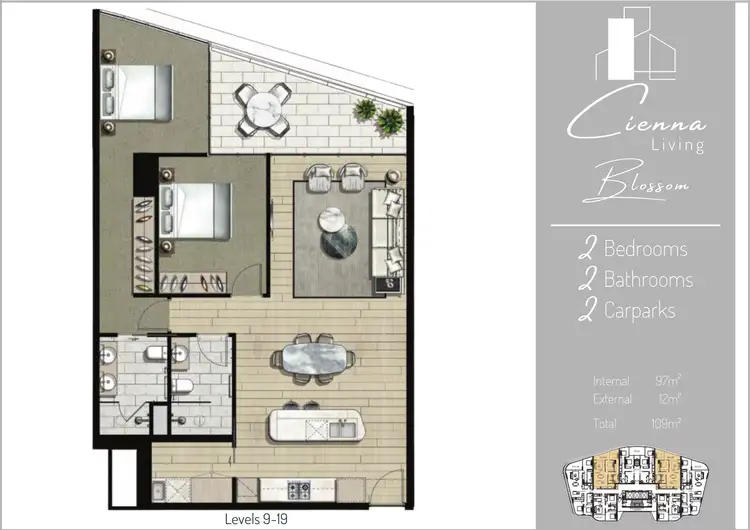 Floorplan of Homely apartment listing, 1806/180 Marine Parade, Labrador QLD 4215