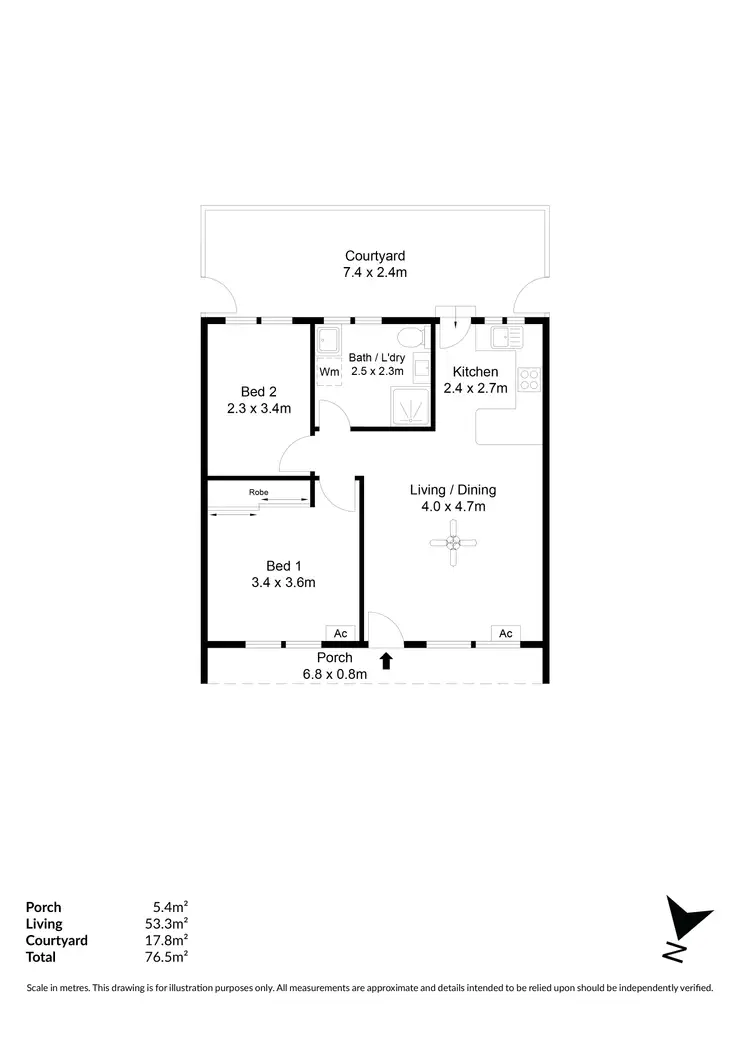 Floorplan of Homely unit listing, 6/58 Pitman Road, Windsor Gardens SA 5087