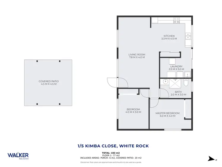 Floorplan of Homely semi-detached listing, 1/5 Kimba Close, White Rock QLD 4868