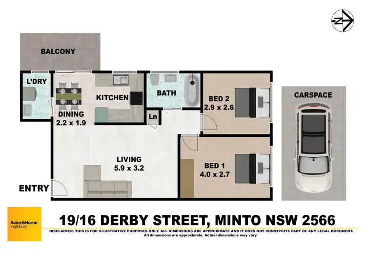 Floorplan of Homely unit listing, 19/16 Derby Street, Minto NSW 2566