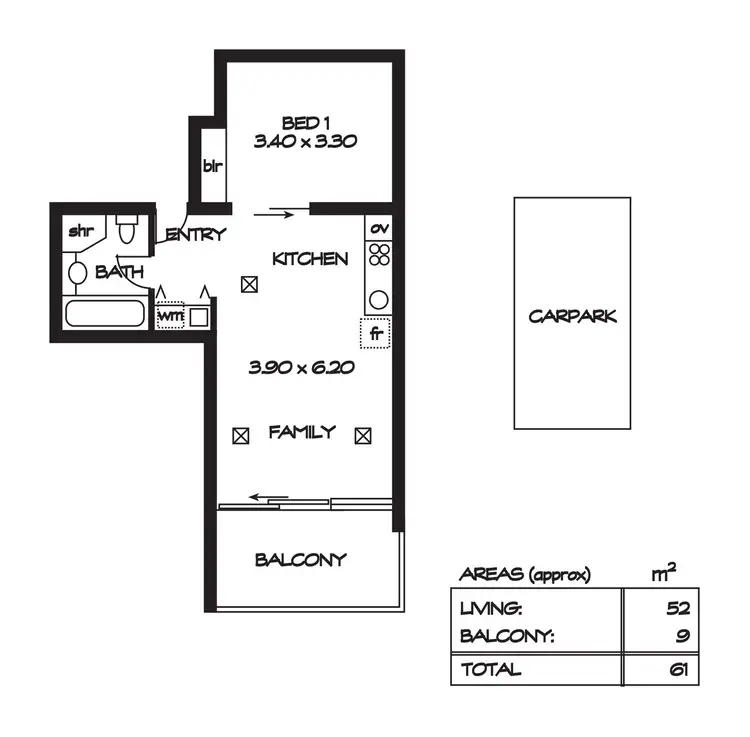 Floorplan of Homely apartment listing, 506/25 Colley Terrace, Glenelg SA 5045