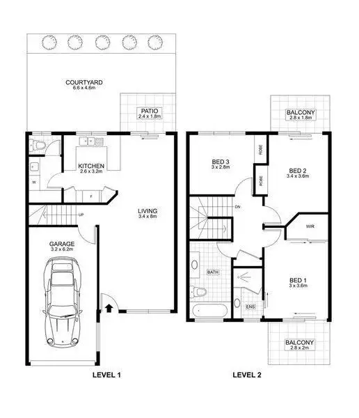 Floorplan of Homely townhouse listing, 19/1 Archer Close, North Lakes QLD 4509