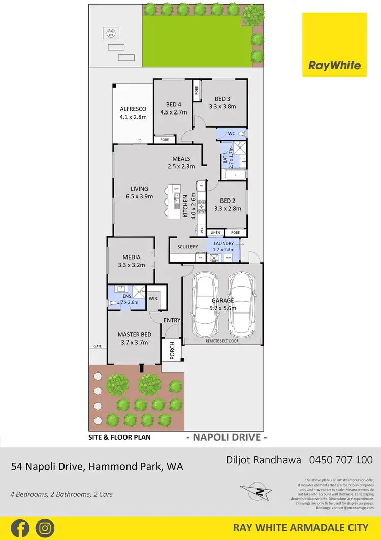 Floorplan of Homely house listing, 54 Napoli Drive, Hammond Park WA 6164