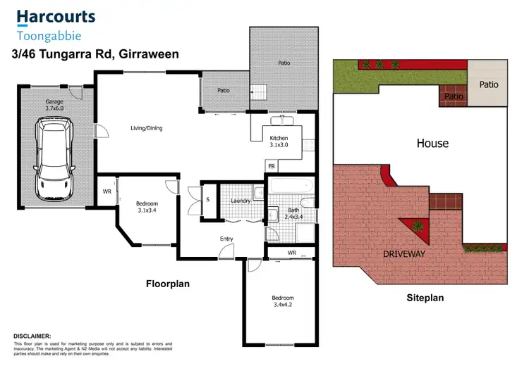 Floorplan of Homely villa listing, 3/46 Tungarra Road, Girraween NSW 2145