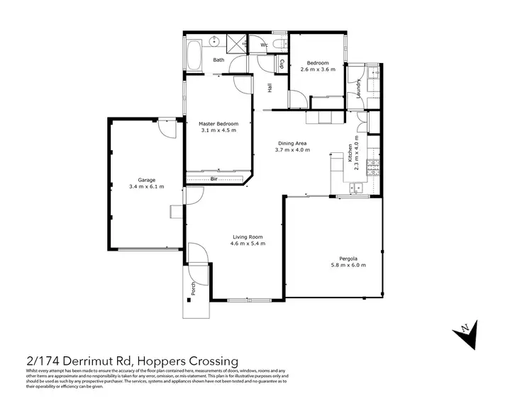 Floorplan of Homely unit listing, 2/174 Derrimut Road, Hoppers Crossing VIC 3029