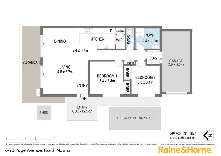 Floorplan of Homely villa listing, 6/73 Page Avenue, North Nowra NSW 2541