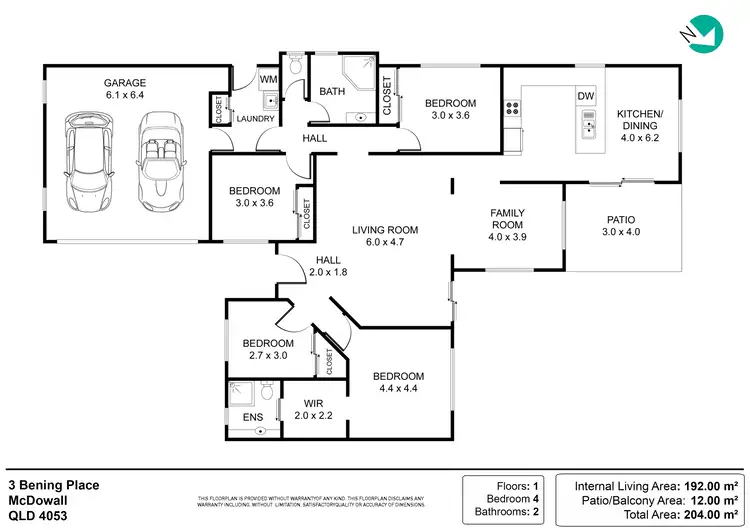 Floorplan of Homely house listing, 3 Bening Place, Mcdowall QLD 4053