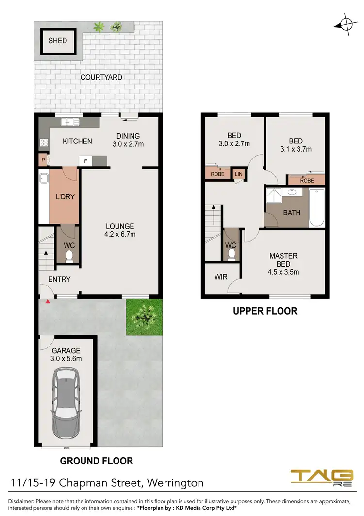 Floorplan of Homely townhouse listing, 11/15-19 Chapman Street, Werrington NSW 2747