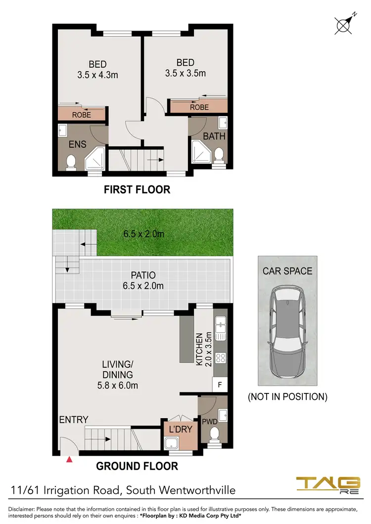 Floorplan of Homely townhouse listing, 11/61 Irrigation Road, South Wentworthville NSW 2145