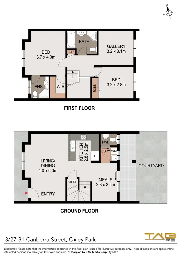 Floorplan of Homely townhouse listing, 3/27-31 CANBERRA ST, Oxley Park NSW 2760