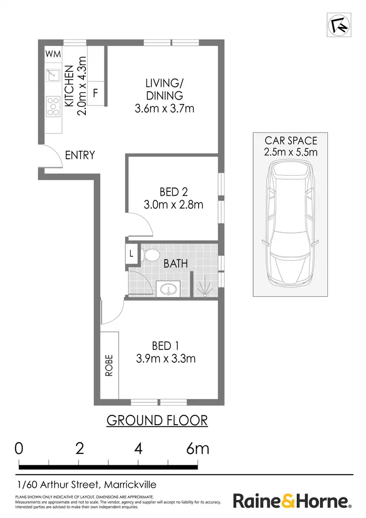 Floorplan of Homely apartment listing, 1/60 Arthur Street, Marrickville NSW 2204